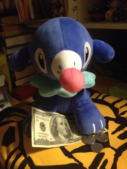 monstrous-madison:  This is the money Popplio. He wishes and bestows good fortune upon everyone, reblog or not.