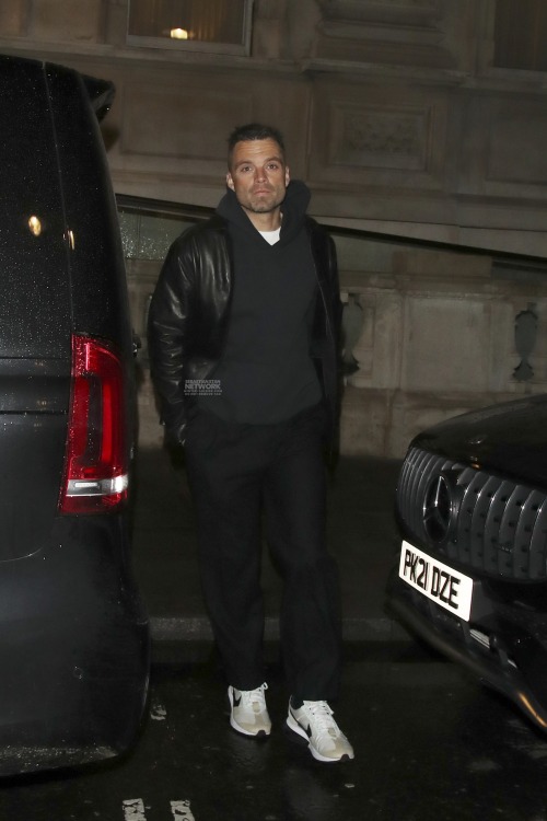 alikat7: Sebastian Stan seen leaving his hotel in LondonMarch 13, 2022