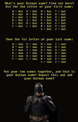 nevver:  What’s your Batman name?