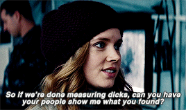 A GIF of Amy Adams as Lois Lane captioned 'So if we're done measuring dicks, can you have your people show me what you found?'