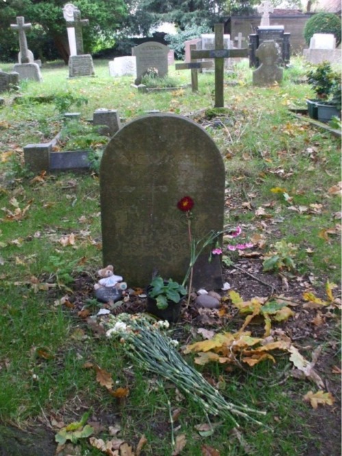 Singer-songwriter Nick Drake, St. Mary Magdalene Churchyard, Warwickshire, England. He is buried wit