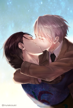 miss-cigarettes:  The best moments.【勇ヴィク】 || Lena_レナ🐾[@inunekosukii] || pixiv※Permission to upload this was given by the artist (©).**Please, rate and/or bookmark her works on Pixiv too** [Please do not repost, edit or remove credits]