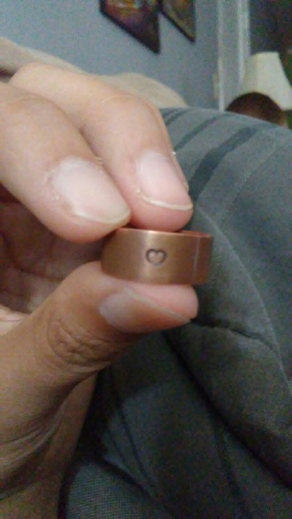 hushhushfallenangel:  Nora’s ring. It was done wrong, but I still like it. Like how patch got 