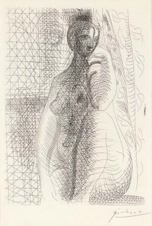 dead-molchun:Pablo Picasso (1881-1973) Femme nue à la Jambe pliée, 1931 (450 x 342 mm)