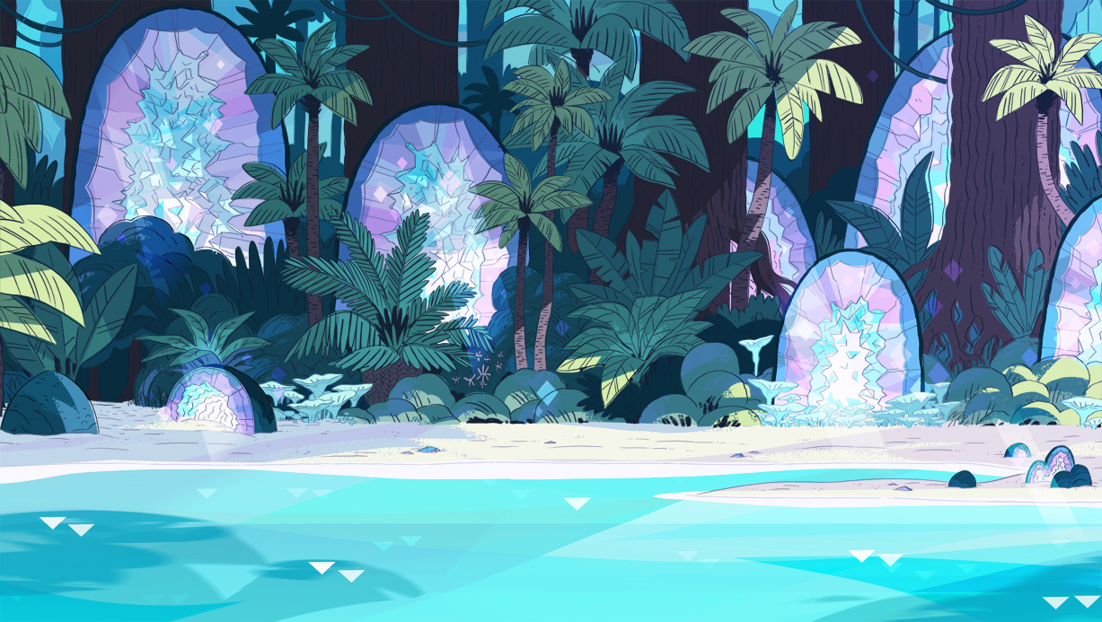 A selection of Backgrounds from the Steven Universe episode: Island Adventure Art