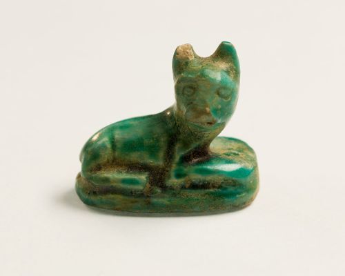 Seal With A Figure Of A Cat On Top, Blue Glazed Steatite, 664332 BCE. Found In The Tomb Of Khety, Deir