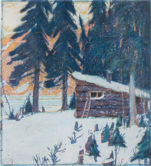 Study for the Great White Silence   -    Clarence Gagnon 1928.Canadian, 1881-1942Mixed media,   5,5 