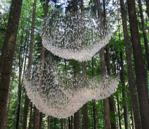 itscolossal:Rainwater Collecting Installation by John Grade Dazzles Like an Outdoor Chandelier