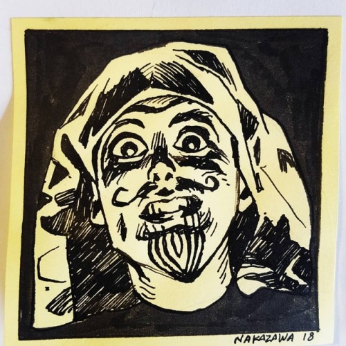 Ink on 3&quot; x 3&quot; post-It notes. Drawings based on Zardoz and Stranger Things for Pos