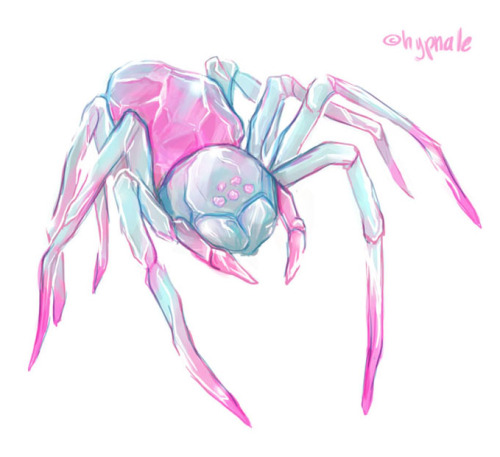 hypnale-arts:My internet connection was not cooperating  so I drew some gemstone spiders instead. I´