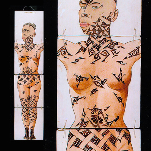 ukpuru: A foldable drawing given to Aro-Igbo women by missionaries in the 1930s showing the semi-per