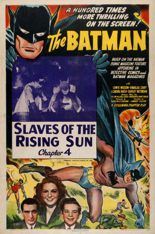 Posters and Lobby Cards for “THE BATMAN” original serials (1943)from Columbia Pictures.Posting as we