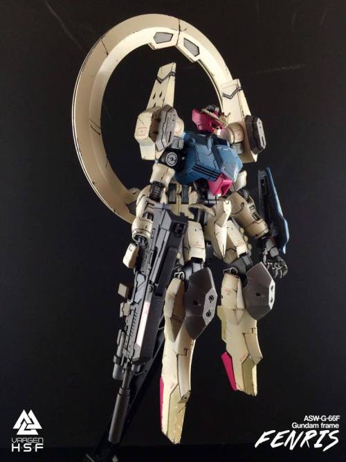 aniplamo:  1/144 ASW-G-66f Gundam Frame Fenris Kitbashby   gunrunn3r  Kits Used:HG Elf BullockHG StargazerHG Mack KnifeHG Barbatos 