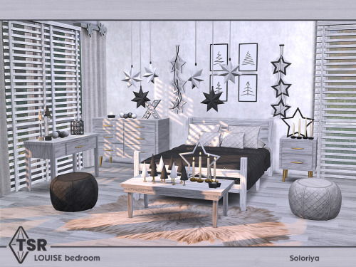 soloriya:***Louise Bedroom*** Sims 4 Includes 9 objects: double bed, bed pillows, functional candles