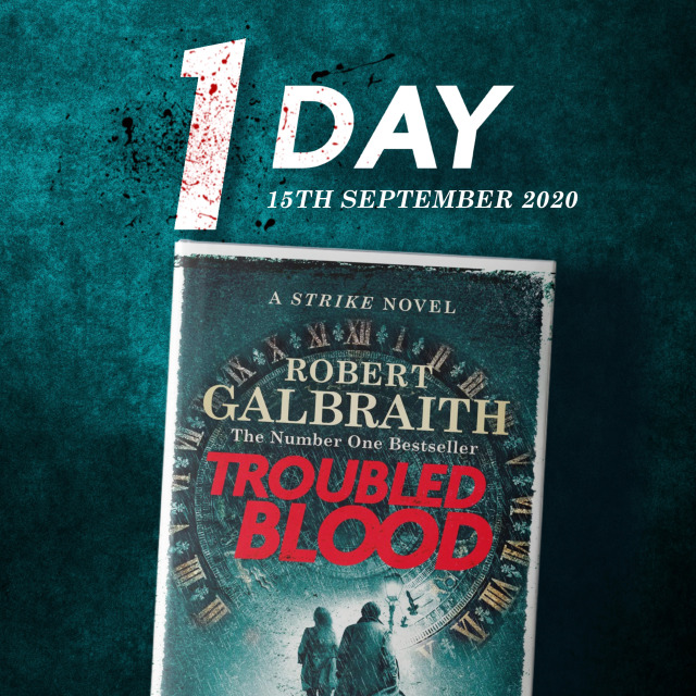 1 Day to Troubled Blood!🩸 We can only apologise for all the bad puns over the past few weeks. We’ll admit they’ve been bloody...