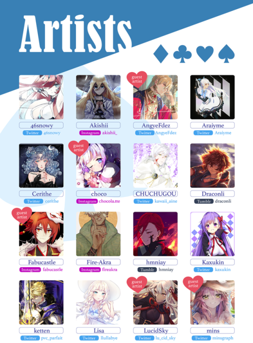 nullarypro: ♥ ARTIST LIST ♥ ♦ ♣ ♥ ♠ ♦ ♣ ♥