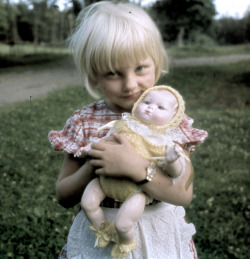 vintage-sweden: Child and doll, Sweden.