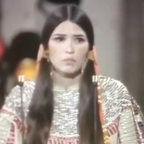 Sacheen Littlefeather at the 1973 Academy Awards ceremony