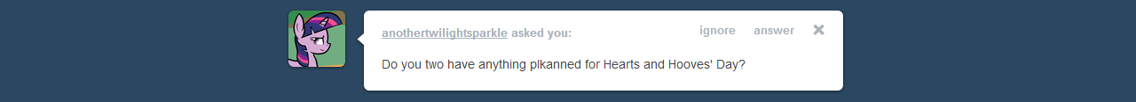 asksparklesanddashie:  Rainbow: Uuh, yeah, until you ponies burst in on us.. now,