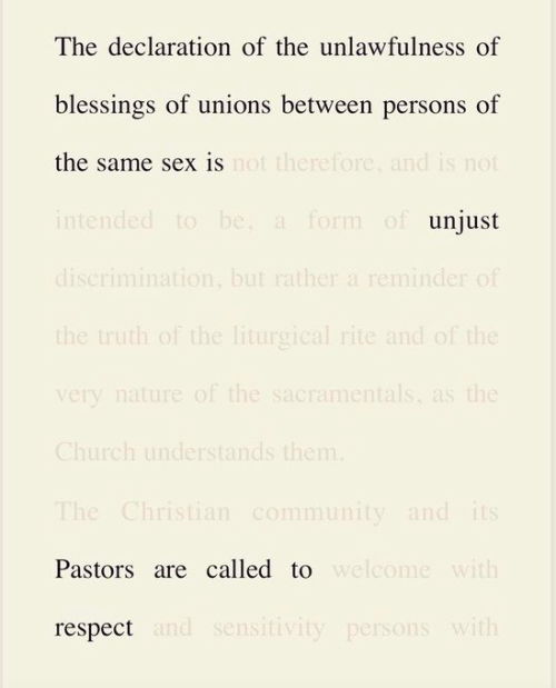 firstfullmoon:obsessed with padraig ó tuama’s poetry erasure of the vatican’s statement on same-sex 