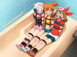 gaggedotaku:  Three Poke-Beauties in a bathroom by songokussjsannin8000