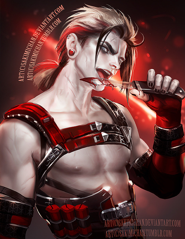 sakimichan:  I wanted to paint a female version of joker for a long time since I