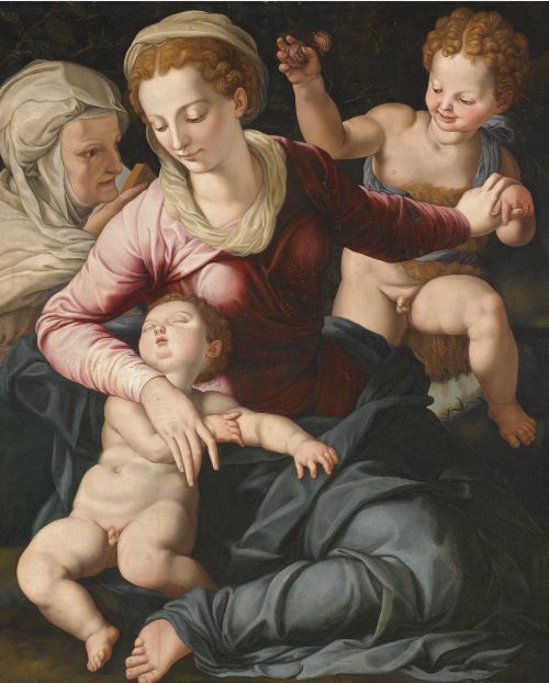 Agnolo di Cosimo, called Agnolo Bronzino (attributed) and Workshop Monticelli,   Madonna and Ch