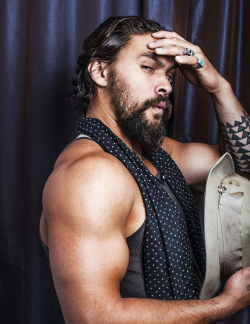 mancandykings:“I think I’d be in a whole worse place if I didn’t have a beautiful wife and children. I’m very thankful for my family. They keep me in the sky but they also keep me grounded.” – Jason Momoa