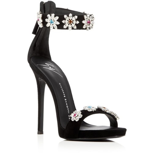 Giuseppe Zanotti Coline Embellished Ankle Strap High Heel Sandals ❤ liked on Polyvore (see more ankl