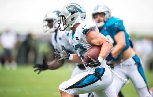 Rookie ManChristian McCaffrey Carries The Equipment For His More Seasoned Mates. He Will Prove a Phe