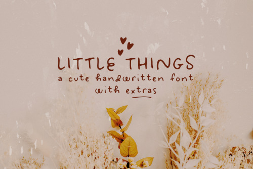 Little Things is a cute handwritten font with an alternates character set and lots of extras (underl