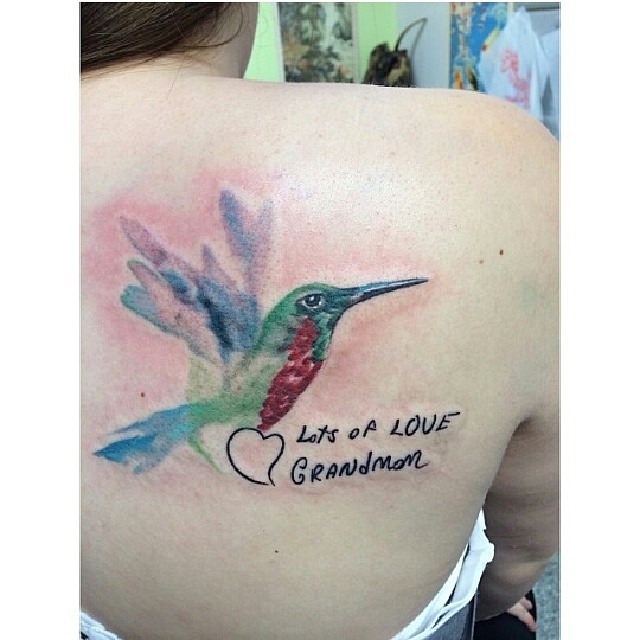 Hummingbird memorial done by @tattoojersey #bird #hummingbird #memorial # tattoo #tattoos #watercolor – @dynastytattoonj on Tumblr