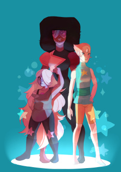 chartot:  Another potential print! I finished watching through steven universe just recently, and i just had to paint these three :V
