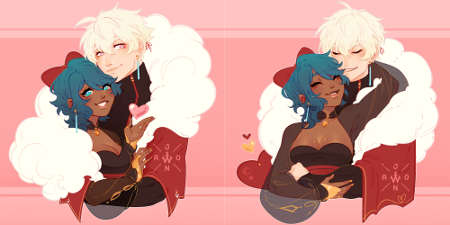 happy belated [kale]ntines !! ft. katy and @gloomyhome &rsquo;s gale !! happy lunar new years as wel