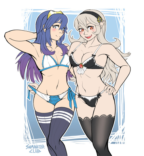 samanatorclub:  I got sick. X_X So I was drawing Lucina and Corrin while playing Fire Emblem Heroes.