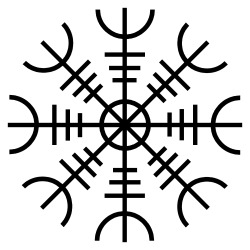 fuckyeahpaganism:  Aegishjalmur, “The Helm of Awe” is magical symbol of protection used by early Vikings. Worn between the eyes, it may have been intended to confer invincibility in the wearer or instill fear in one’s enemies. Today, it is used