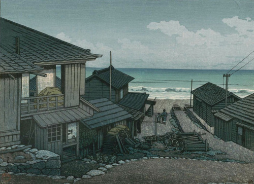 radstudies:Kawase Hasui (Japanese, 1883-1957) - Cloudy Day at Mizuki in Ibaraki