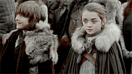 aryastarksource:Arya Meme: (1/7) Relationships↳ Arya and Bran ~ Arya stared at them with resentment,