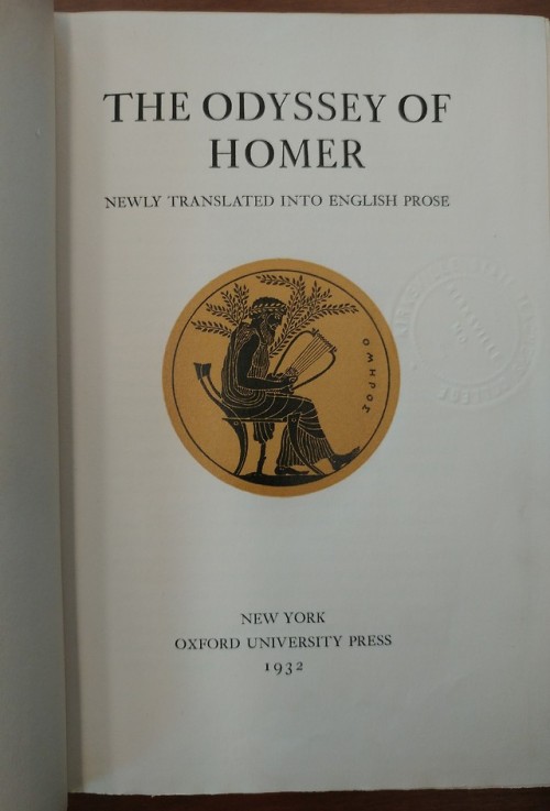 The Odyssey of Homer, trans. T.E. Shaw (Lawrence), Oxford University Press, 1932.