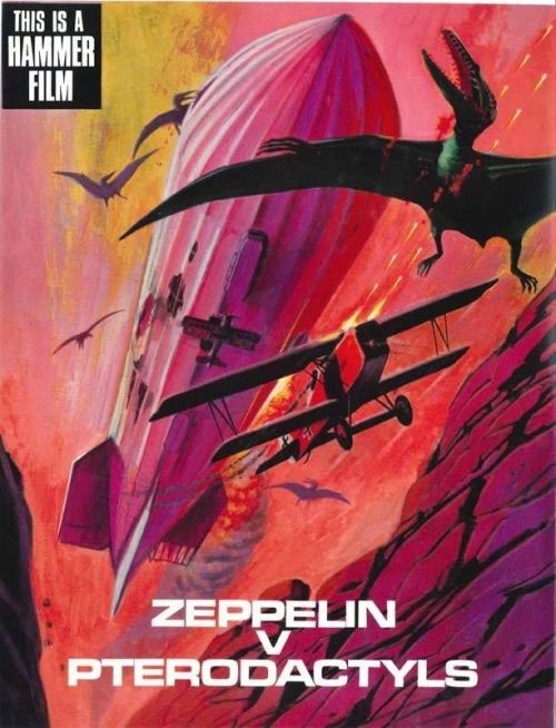 spaceintruderdetector: ‘’Zeppelin versus Pterodactyls’’ Concept art for unproduced Hammer films proj