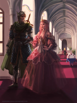 hora-de-aventura:  Queen Bubblegum and Her Knight by *marianne-khalil 