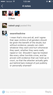 No, in fact rape should not be treated like