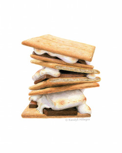 kendyllhillegas:  S’more Stack, by Kendyll Hillegas for Draw my Food | 9x12, mixed media on paper