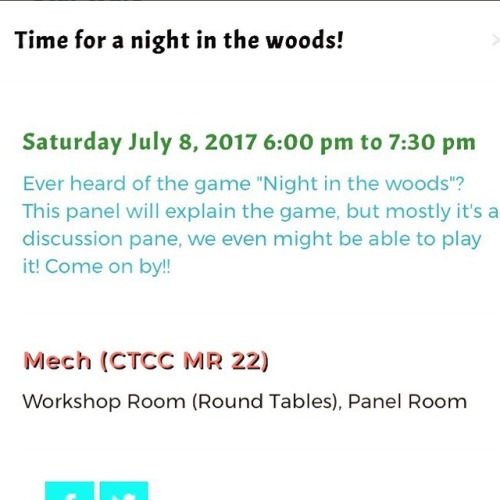 Guys!! My panel for @connecticon Please come by!! Also for those who are dressing up as Night in the