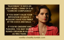 vanilla-chastity: “Blackmail” is such