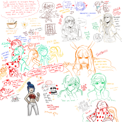nahgwooyin:  even more drawpile shitposting with @peachbunni, @starrycove, @sorarts, and @littleblackchat! (with appearances of @baraschino ish? and @caprette but i didn’t get any screenshots rip) hope you enjoy our shit doodles e v e