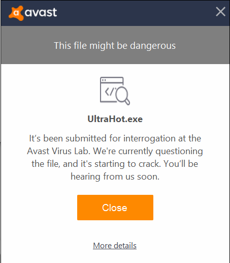 Gosh heck it Avast, I just wanna play my game (I downloaded it and avast said “hol