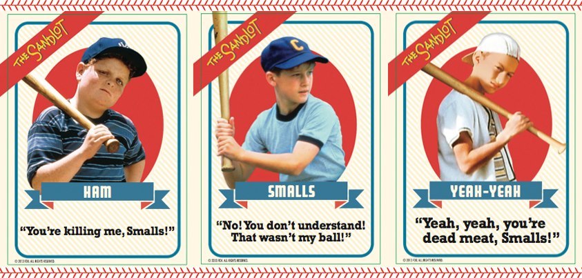 frickyeah1990s:  The new Sandlot Blu Ray comes with these cool baseball cards.