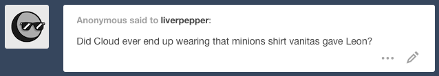 liverpepper:  Leon: There’s a reason people always give you crap clothes for gifts.