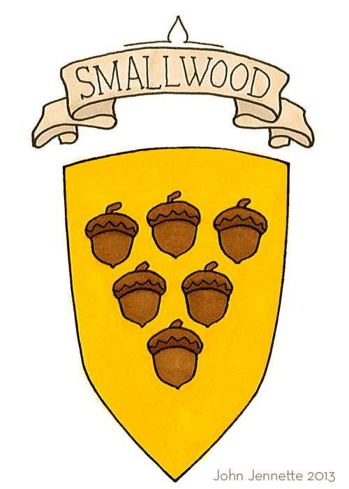 johnjennetteart: HOUSE SMALLWOOD • Acorn Hall • From These Beginnings Yellow, six brown acorns 3-2-1